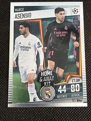 #ad 2020 21 Topps Match Attax 101 Home amp; Away Kit #183 Marco Asensio Real Madrid $4.00