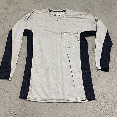 #ad Bulwark FR Shirt Mens Medium Long Sleeve Flame Resistant Gray Pocket $24.88