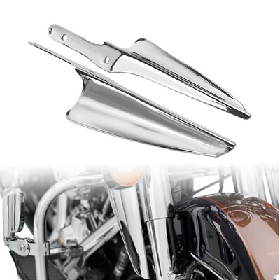#ad Chrome Front Fork Mount Wind Deflectors Fit For Harley Electra Glide Road King $37.99
