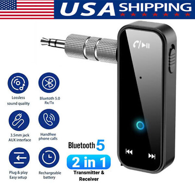#ad #ad USB Wireless Bluetooth 5.0 Transmitter Receiver for Car Music Audio Aux Adapter $7.99