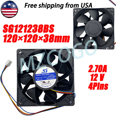 SG121238BS Double Ball Cooling Fan for Antminer S7 S9 S11 E9 L3 T9 M3 M10 $13.58