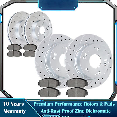 #ad Front Rear Discs Rotors and Brake Pads Fit 03 08 Acura TSX Honda Accord $150.45