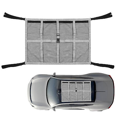 #ad Car Ceiling Cargo Net Double Layer Car Storage Organizer Adjustable $18.48