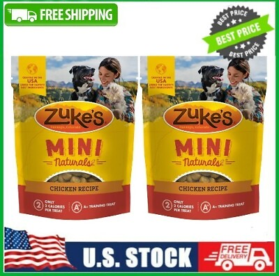 #ad 2 Bag Zuke’s Mini Naturals Soft And Chewy Dog Treats For Training Pouch 16OZ Bag $31.61