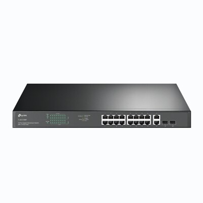 TP LINK 18 Port Gigabit Rackmount Switch with 16 PoE TL SG1218MP power budget $262.31