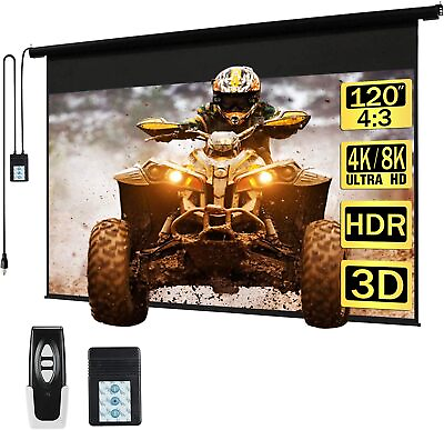 #ad Kayle 120quot; Motorized Projector Screen Electric Diagonal Automatic Projection 4:3 $221.90