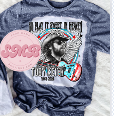 #ad Toby Keith Play It Sweet In Heaven Bleached Shirt Sizes Small 2X $19.95