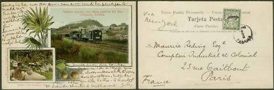 #ad Panama 1910 view card T PANAMA France Postage Due 20c $250.00