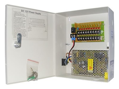 #ad POWER SUPPLY Box FOR CCTV CAMERAS 12V 10AMP 9 Port 10 amp 9p $49.99