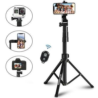 #ad Universal Camera Tripod 59in Portable Adjustable Tripod Stand w Wireless Remote $12.99
