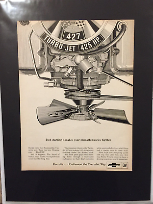 #ad *Ready to Display*1966 Chevrolet Corvette 427 Turbo Jet 425 HP*Original*ad print $24.99