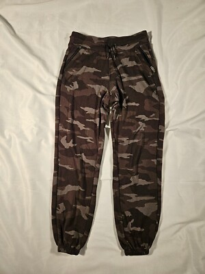 #ad Athleta Girl Camo Joggers Size S 7 with Zippered Pockets and Drawstring NWOT $29.00