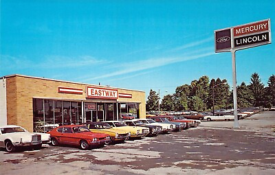 #ad 1973 NY Webster Eastway Ford Lincoln Mercury Dealership Mint postcard A38 $16.99