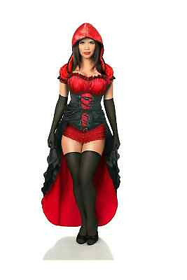 #ad NEW DAISY Top Drawer 5pc Red Hot Riding Hood Corset Halloween Costume $225.00
