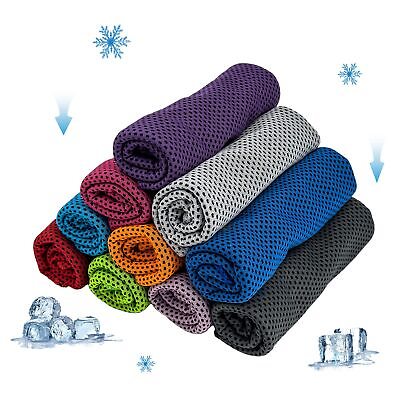 #ad 10 Pack Microfiber Cooling Towels Ice Towel Workout Towel Soft Breathable Swe... $17.23