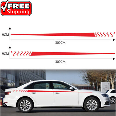 #ad Car Waist Long Stripe Racing Side Body Decoration Vinyl Decals Stickers Graphics $22.73