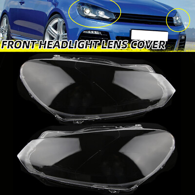 #ad Pair Front Headlight Lens Clear Lenses Cover Cap For 2010 2013 VW Golf 6 MK6 GTI $52.99