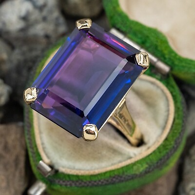 #ad 925 Silver Ring Genuine Amethyst Ring Octagon Gemstone Ring $72.00