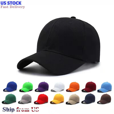 #ad Plain Baseball Cap Solid Blank Curved Visor Hat Ball Army Men Women loop Wool VC $6.64