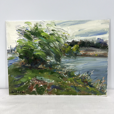 #ad Original Artwork Study 9”x12” Oil On Canvas Panel Creek Tadeusz Seidel $49.99