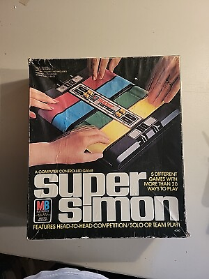 #ad Vintage Super Simon Electronic Memory Game 1979 Milton Bradley with Original Box $10.00