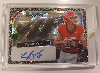 #ad 2023 Leaf Pro Set Carson Beck Auto 15 Silver Crystal Campus VIP One Touch Case $75.00