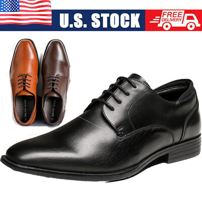 #ad US Men#x27;s Dress Shoes Cap Toe Lace Up Oxfords PU Leather Fromal Shoes Size 6.5 15 $26.50