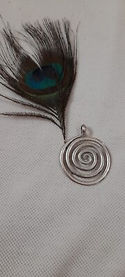 #ad Handmade 92.5 Sterling Silver Spiral Kundlini Rajasthan Tribal Banjara Pendant $16.99