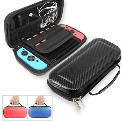 #ad Nintendo Switch Carrying Case Carbon Fiber Hard Portable Pouch Travel Bag $10.99
