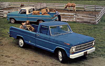 #ad Culver City CA 1968 Ford Pickup Truck on Farm Ad Culver Motors Vintage Postcard $8.90