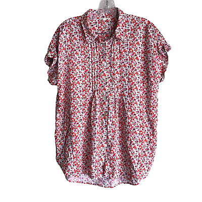 #ad Anthropologie Jane and Delancey Women#x27;s Blouse Size XL Floral Ditsy Pleated $58.39