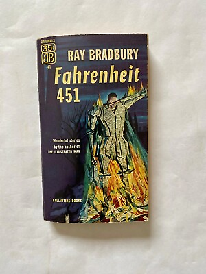 #ad Ray Bradbury signed 1953 Fahrenheit 451 soft cover book. JSA authenticated $399.20