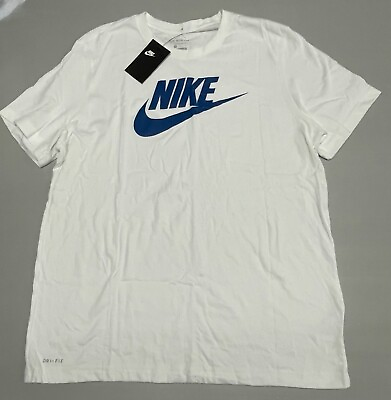 #ad Nike Sportswear Men#x27;s Logo Tee Shirt DR0564 101 WHITE BLUE SIZE XXL $22.99