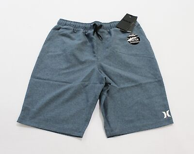 #ad Hurley Boys#x27; Heathered Hybrid Drawstring Shorts LV5 Valerian Blue Large NWT $21.24