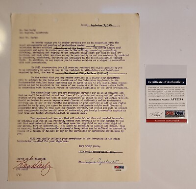 #ad Wizard Of Oz Actor Ken Darby Signed Contract PSA DNA COA Autograph Auto Mayor 7 $139.00