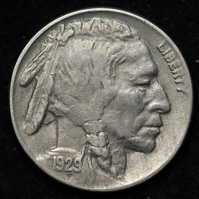 #ad 1929 Buffalo Nickel CHOICE AU E218 JL $17.60