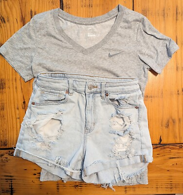 #ad Womens Short Shirt Outfit Girls Tshirt $10.40