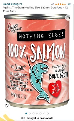 #ad Against The Grain Nothing Else Salmon Dog Food 12 11 oz Cans $23.99