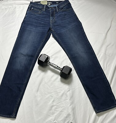 #ad Goodfellow Mens Advanced Temp Control Dark Blue Jeans 30x30 Athletic B219 $16.99