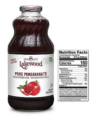 #ad Lakewood PURE Pomegranate Juice 32 Ounce Bottles Pack of 6 $70.59