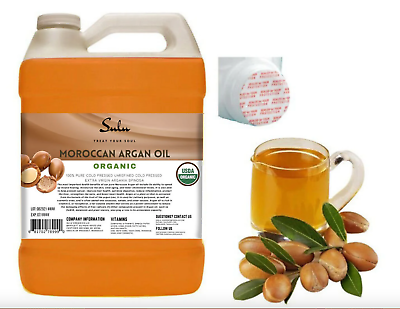 #ad 4 LBS 64 OUNCE PURE ORGANIC MOROCCAN ARGAN OIL UNREFINED VIRGIN $79.99
