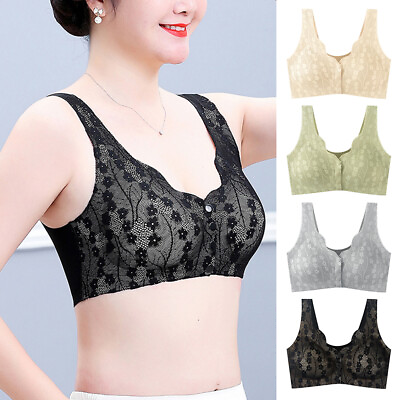 #ad Women Front Closure Bra Lace Without Steel Ring Big Size Thin Section Underwear $6.32