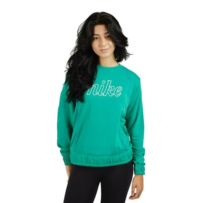 #ad Nike Womens Size Large Sweatshirt Green Blue Wide Band Boxy Casual NWT $54.00