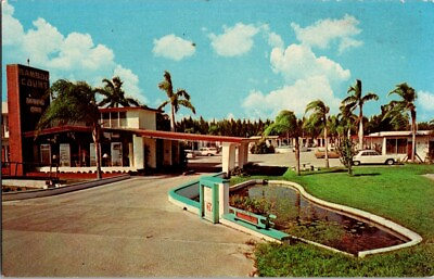 #ad Vintage Postcard Bamboo Court Motel Motor Court Ft Pierce FL Florida F 074 $22.79