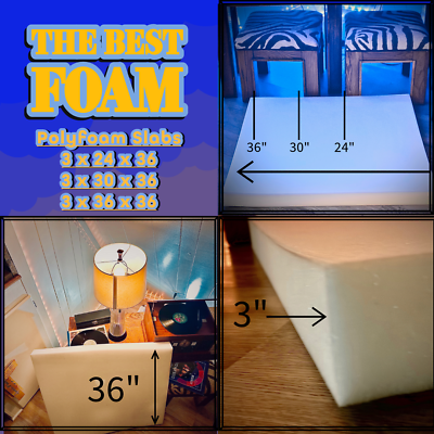 #ad The Best Foam 3quot; Premium High Density Upholstery Seat Ottoman Replacement Foam $26.99