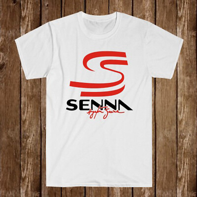 #ad Ayrton Senna Racing Legend Men#x27;s White T Shirt Size S 5XL $20.99