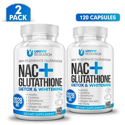 #ad NAC Glutathione 120 caps Skin Whitening Anti Agin Acne Scar amp; Dark Spot Remover $24.00