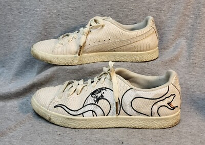 #ad PUMA CLYDE OFF WHITE SNAKE SIZE 10.5US 368111 01 SHOES SNEAKERS RARE EMBROIDERY $34.99