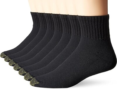 #ad GoldToe Men#x27;s Black Cotton Ankle Athletic Sock 6 Pair Shoe Size 6 12.5 $13.97