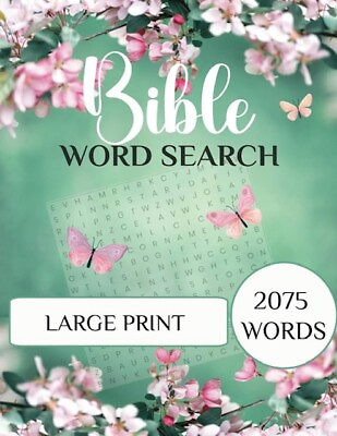 #ad BIBLE WORD SEARCH BOOK LARGE PRINT 100 PUZZLES 2075 WORDS WITH SOLUTIONS NEW $11.99